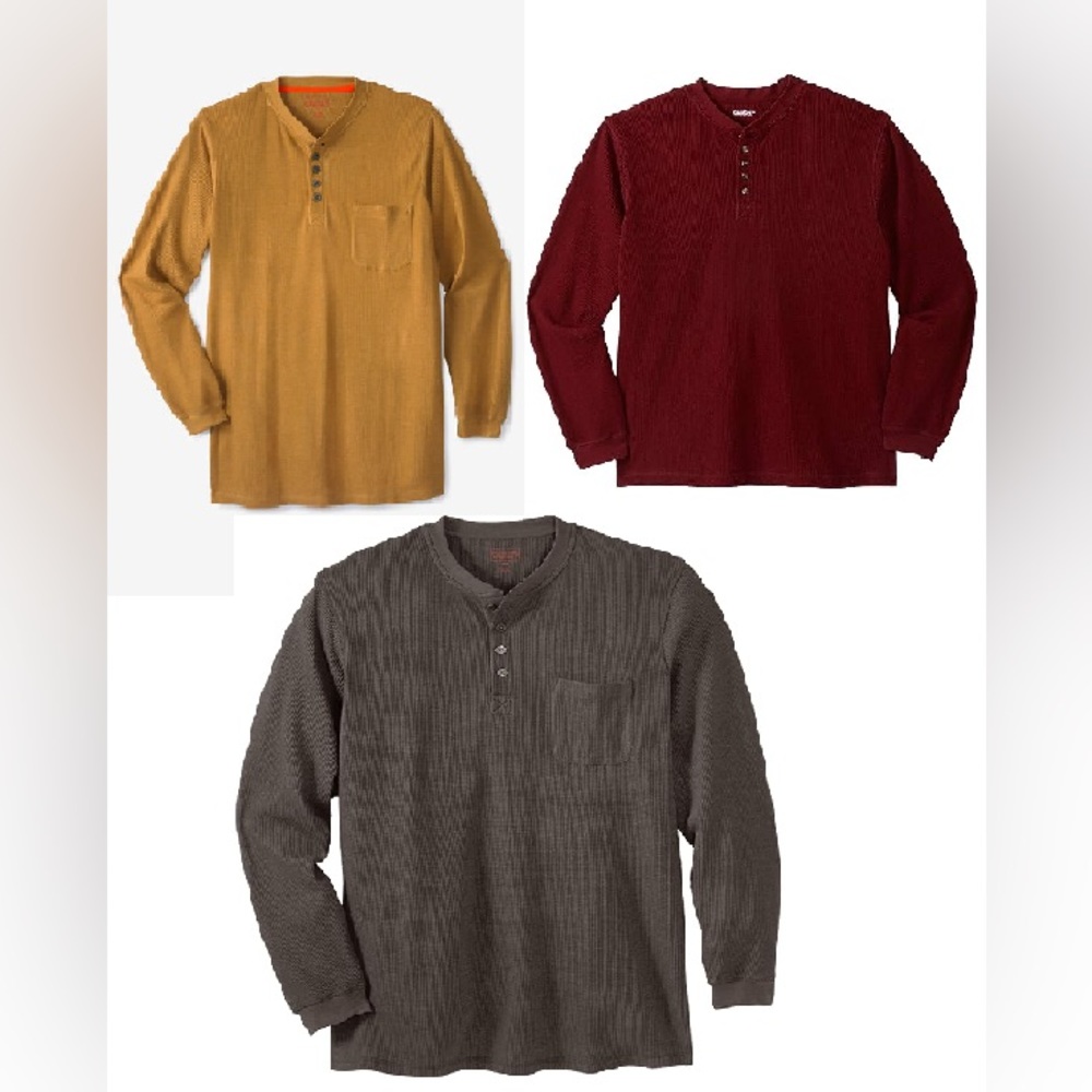 NWT Boulder Creek by King Size Men's Big & Tall Thermal Waffle Bundle of 3